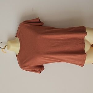  A New Day Women's Short Sleeve T-Shirt Size X-Small Burnt Orange Crew Neck